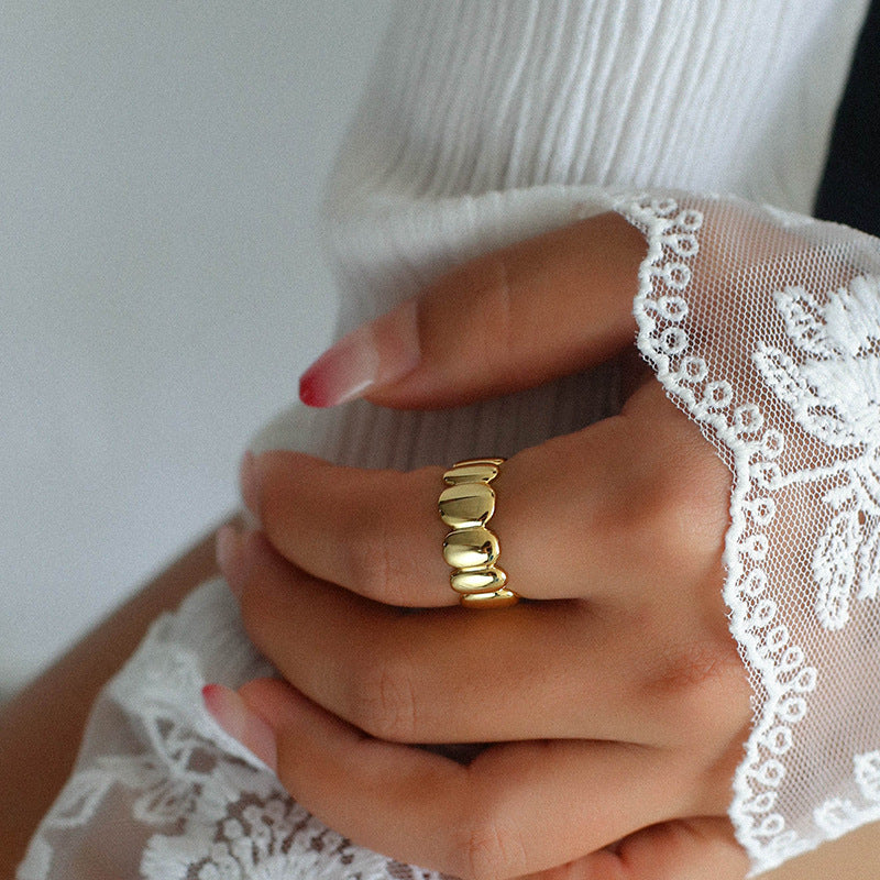 Lace Geometric Gold Vermeil Ring - Zafari Studio Jewelry