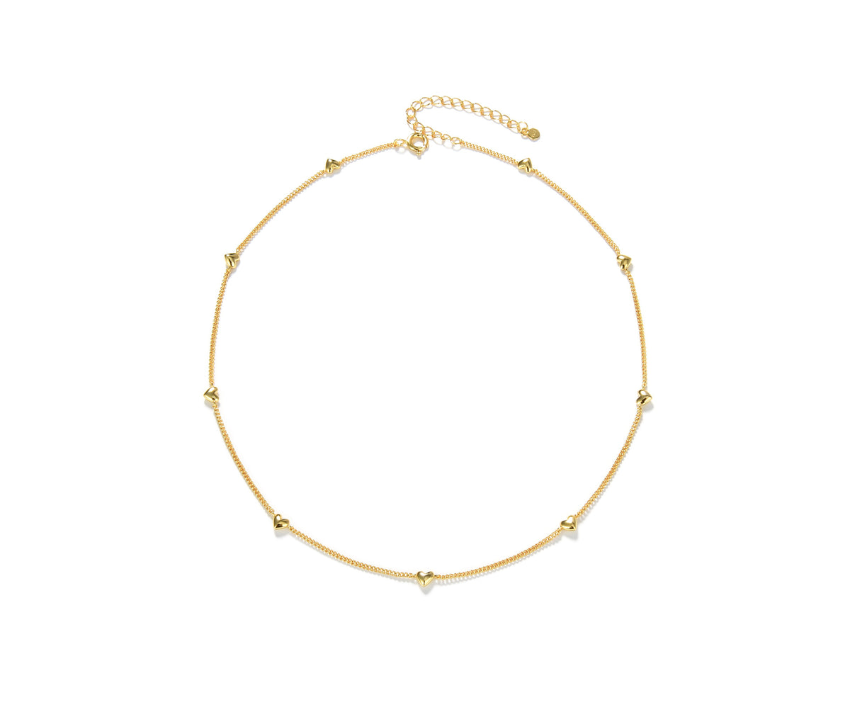 Heart Beaded Chain Gold Vermeil Necklace - Zafari Studio Jewelry