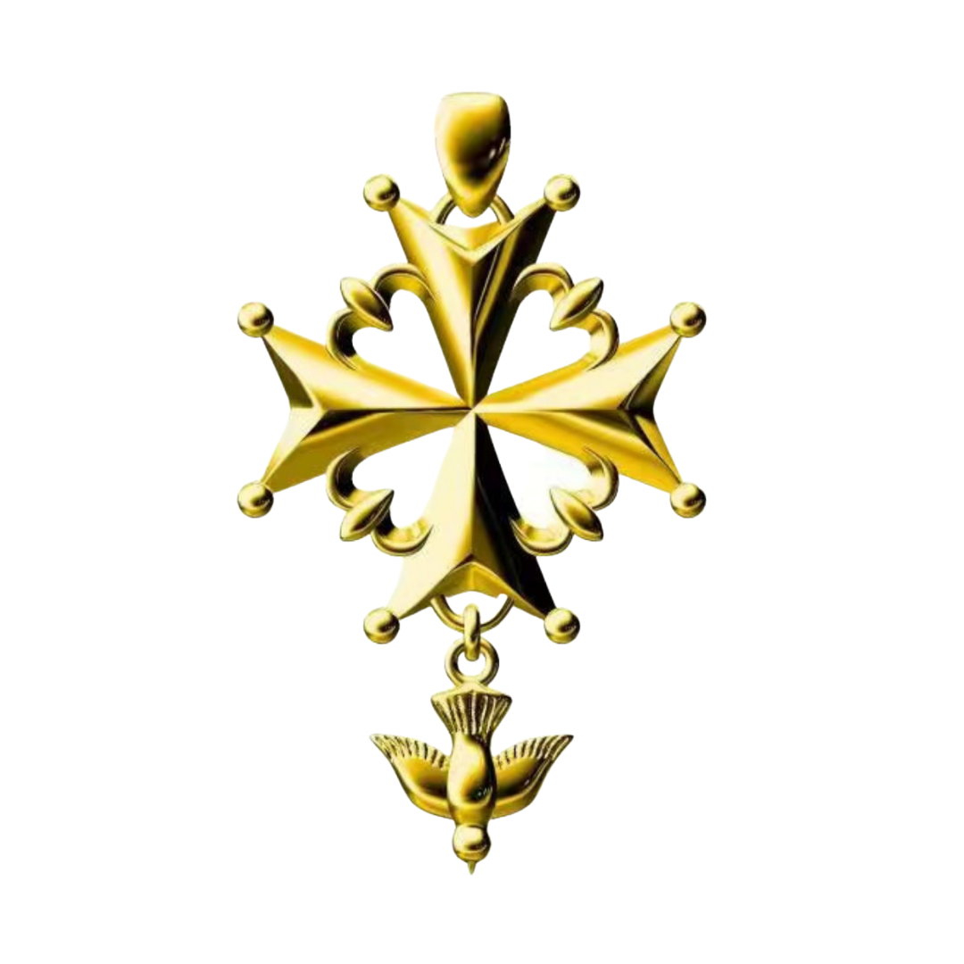 Huguenot Cross Pendant Gold Vermeil - Zafari Studio Jewelry