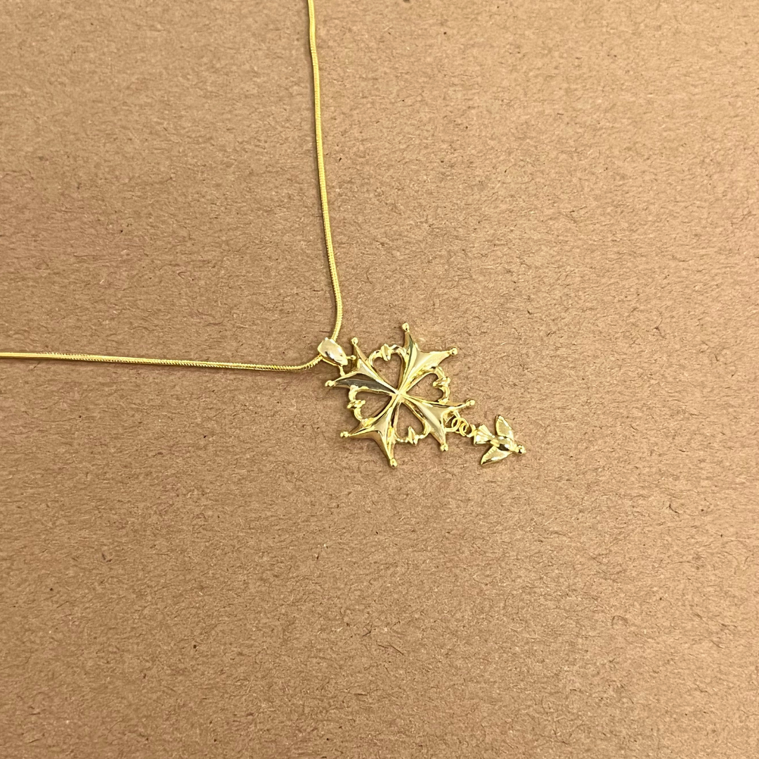 Huguenot Cross Pendant Gold Vermeil - Zafari Studio Jewelry