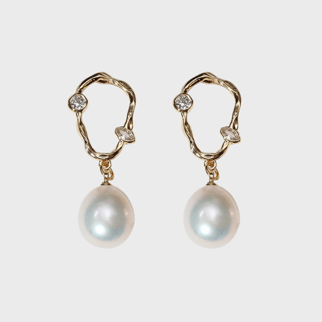 Irregular Pearl Drop Earrings - Zafari Studio Jewelry