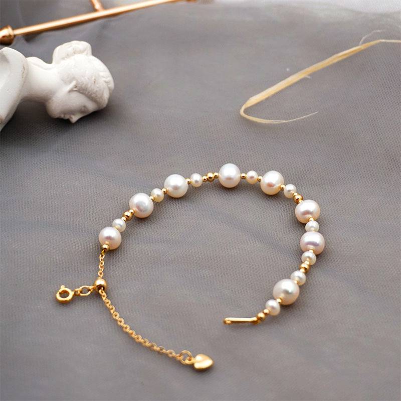 JULIET Gold Beaded Pearl Bracelet - Zafari Studio Jewelry