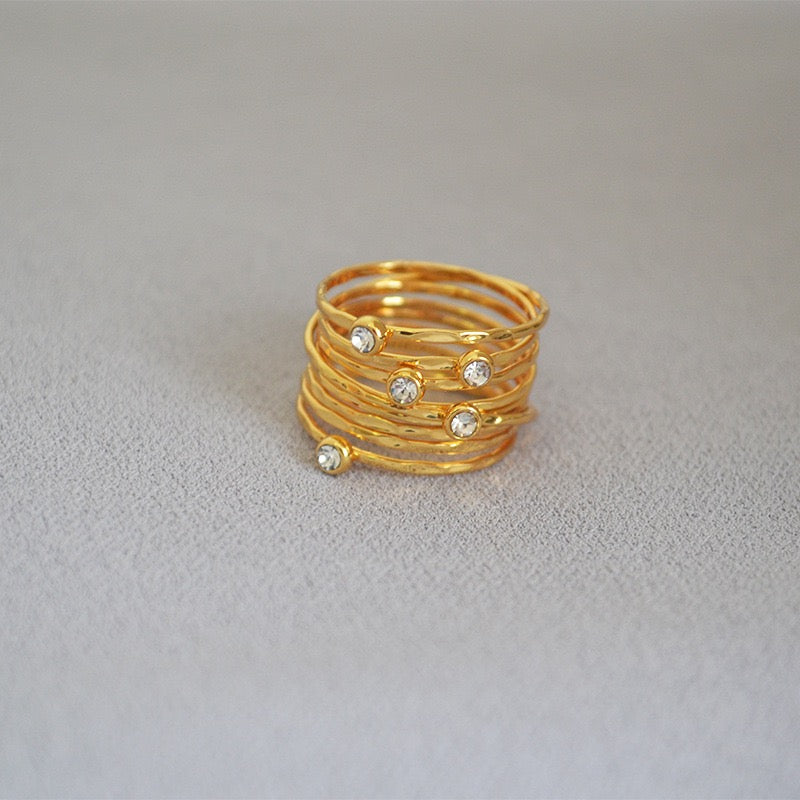 Twisted CZ Layered Ring - Zafari Studio Jewelry