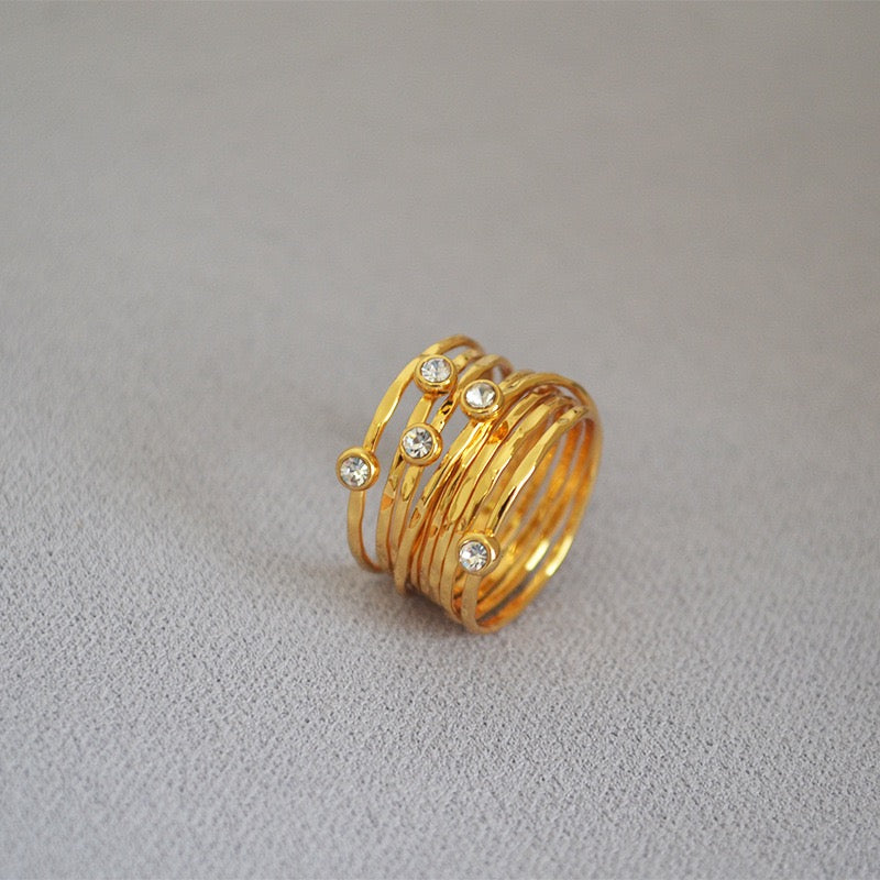 Twisted CZ Layered Ring - Zafari Studio Jewelry