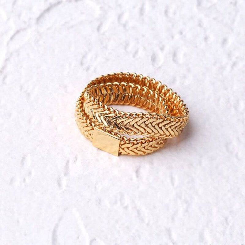 Chain Layered Gold Ring - Zafari Studio Jewelry
