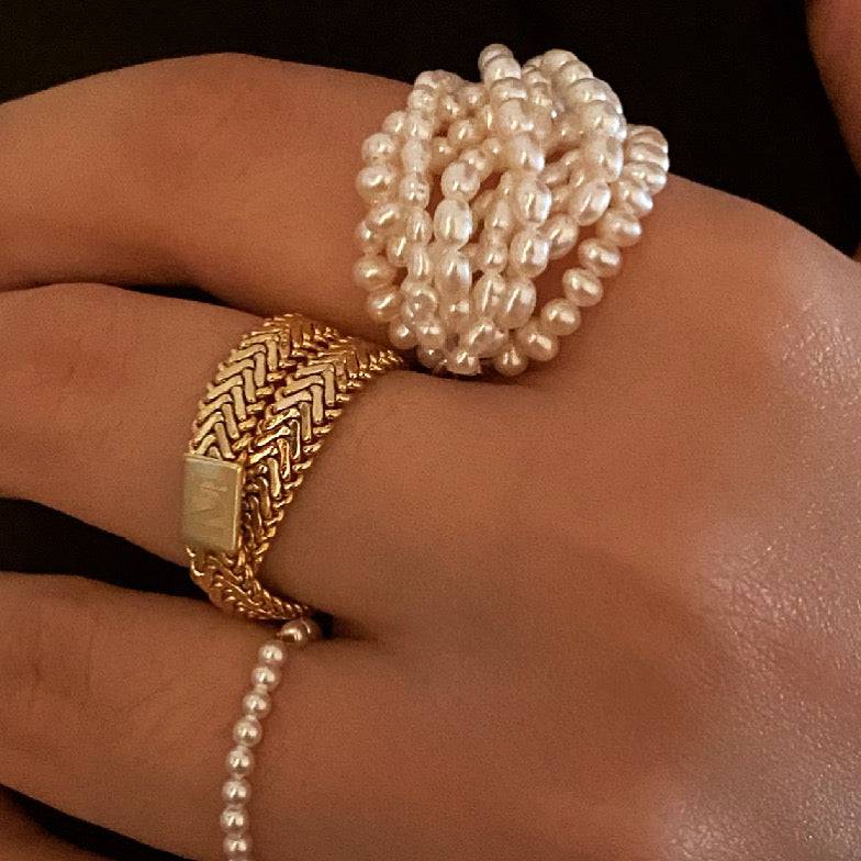 Chain Layered Gold Ring - Zafari Studio Jewelry