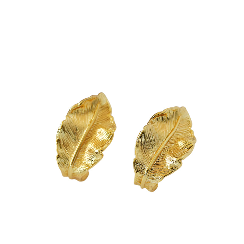 Large Gold Leaf Earrings - Zafari Studio Jewelry
