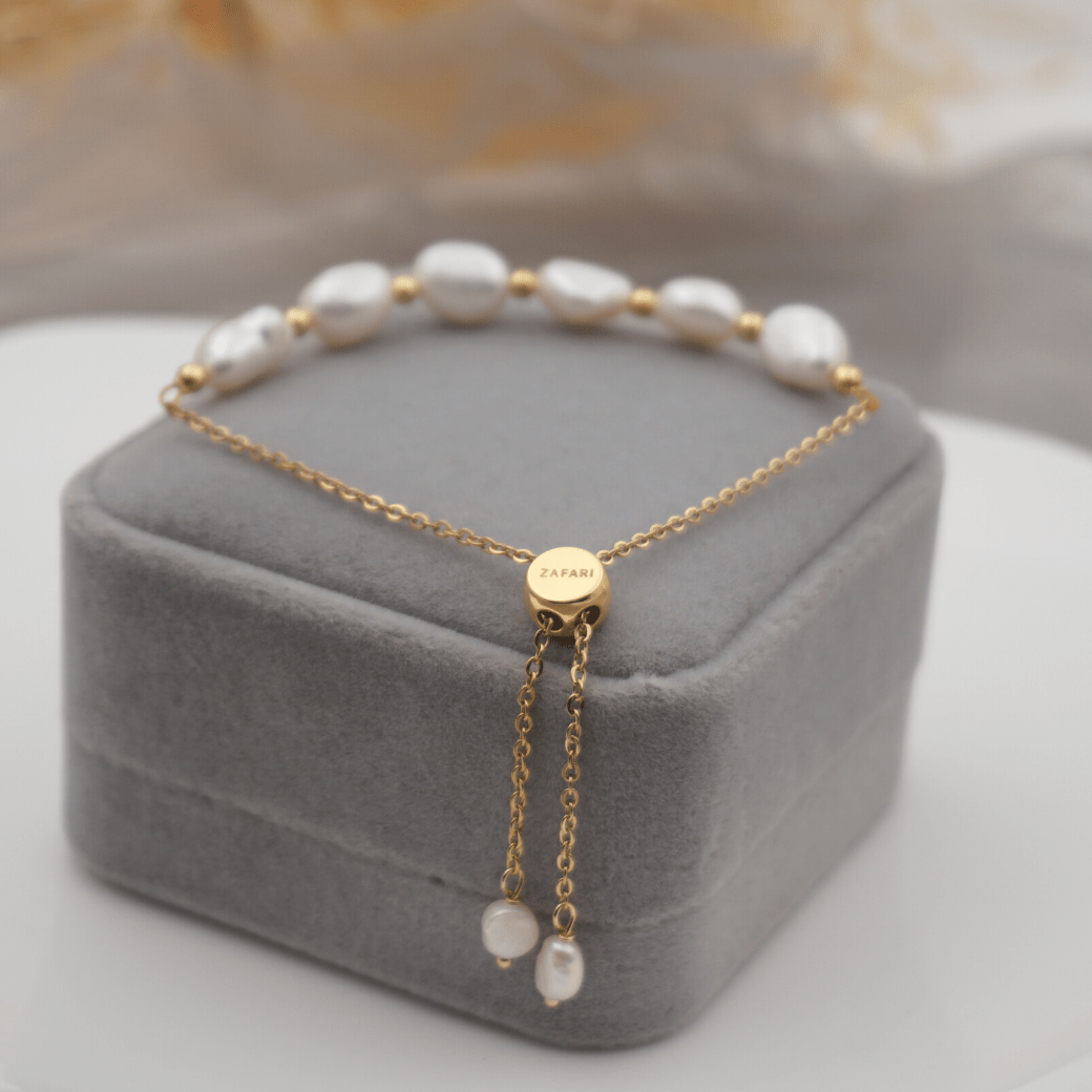 LUNA Luxe Pearl Bolo Bracelet - Zafari Studio Jewelry