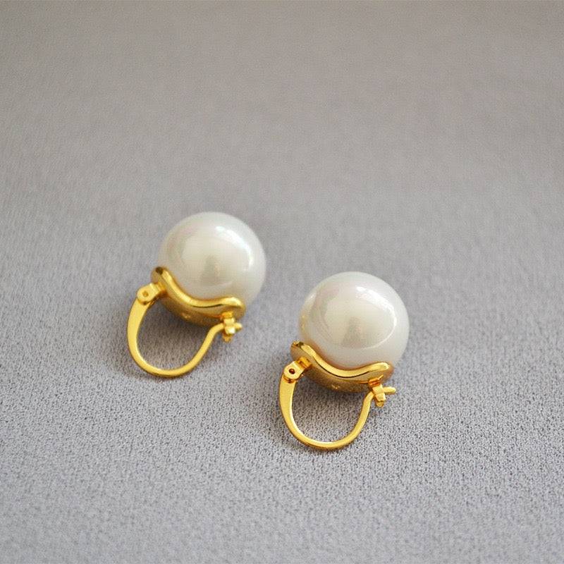 Celine Pearl Earrings Man-made Pearls - Zafari Studio Jewelry