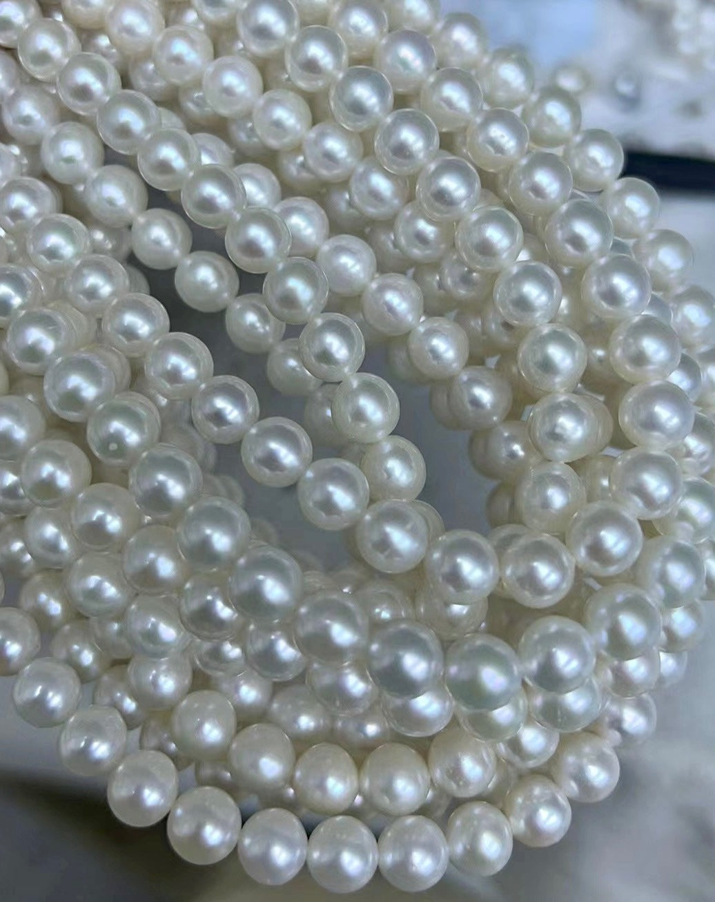 6-8mm White Freshwater Pearl Strand Necklace - Zafari Studio Jewelry