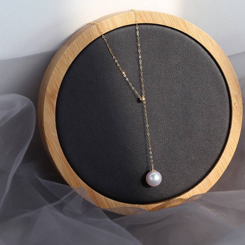 Single Drop Pearl Necklace Gold Vermeil - Zafari Studio Jewelry