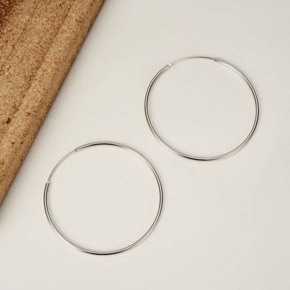 Classic Hoop Earrings Sterling Silver All Sizes - Zafari Studio Jewelry
