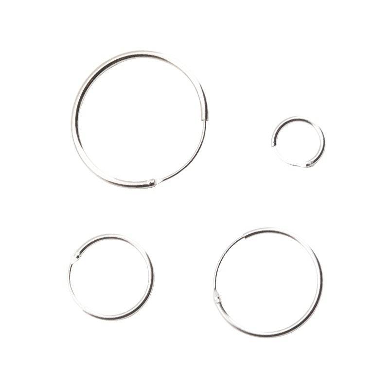 Classic Hoop Earrings Sterling Silver All Sizes - Zafari Studio Jewelry