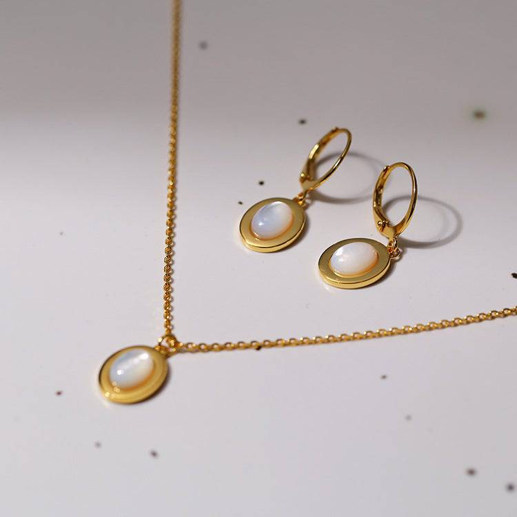 Mother of Pearls Shell Chain Gold Vermeil Necklace Bracelet and Earrings (Purchase Individually) - Zafari Studio Jewelry
