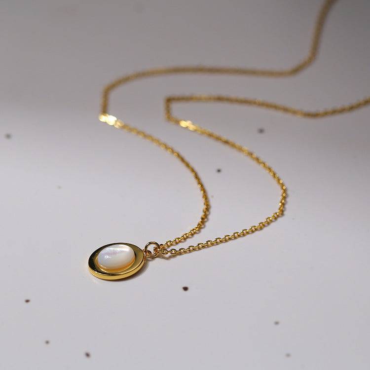 Mother of Pearls Shell Chain Gold Vermeil Necklace Bracelet and Earrings (Purchase Individually) - Zafari Studio Jewelry
