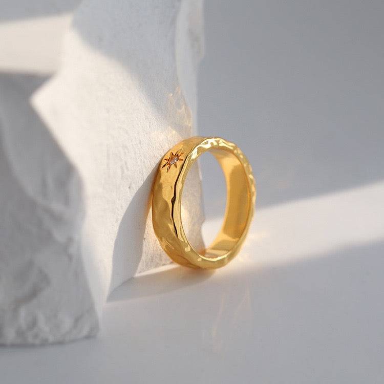 North Star Narrow and Wide CZ Ring - Zafari Studio Jewelry