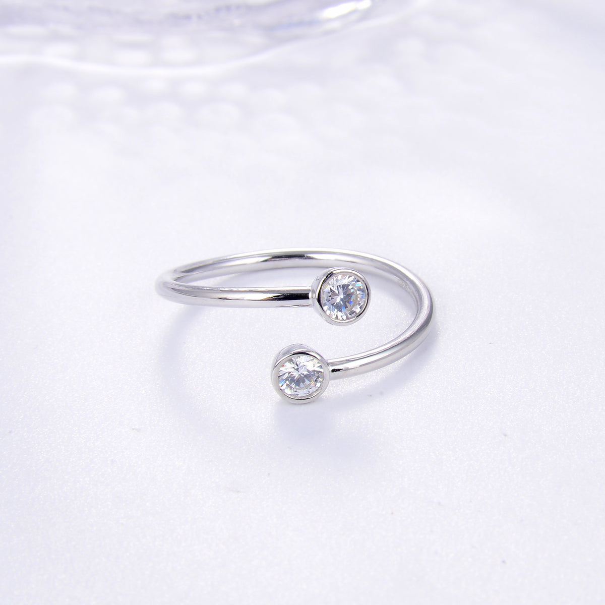 Dual CZ Classic Ring Gold Vermeil - Zafari Studio Jewelry