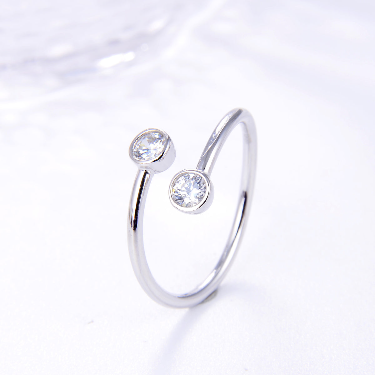 Dual CZ Classic Ring Gold Vermeil - Zafari Studio Jewelry