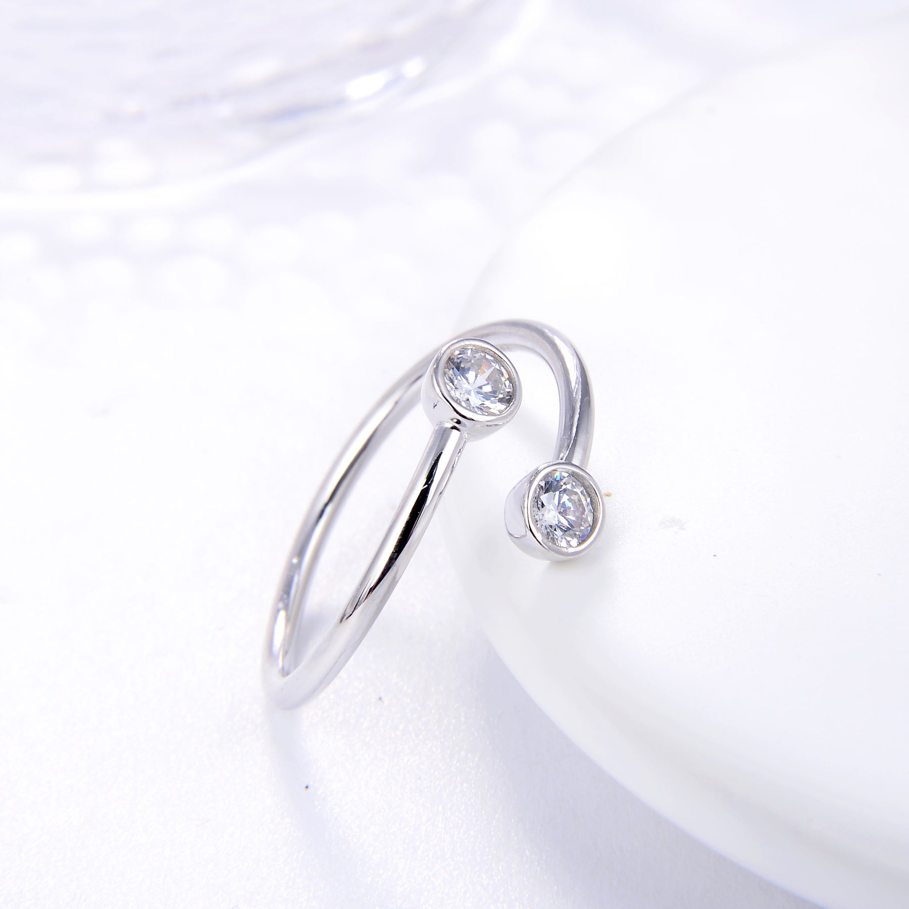 Dual CZ Classic Ring Gold Vermeil - Zafari Studio Jewelry