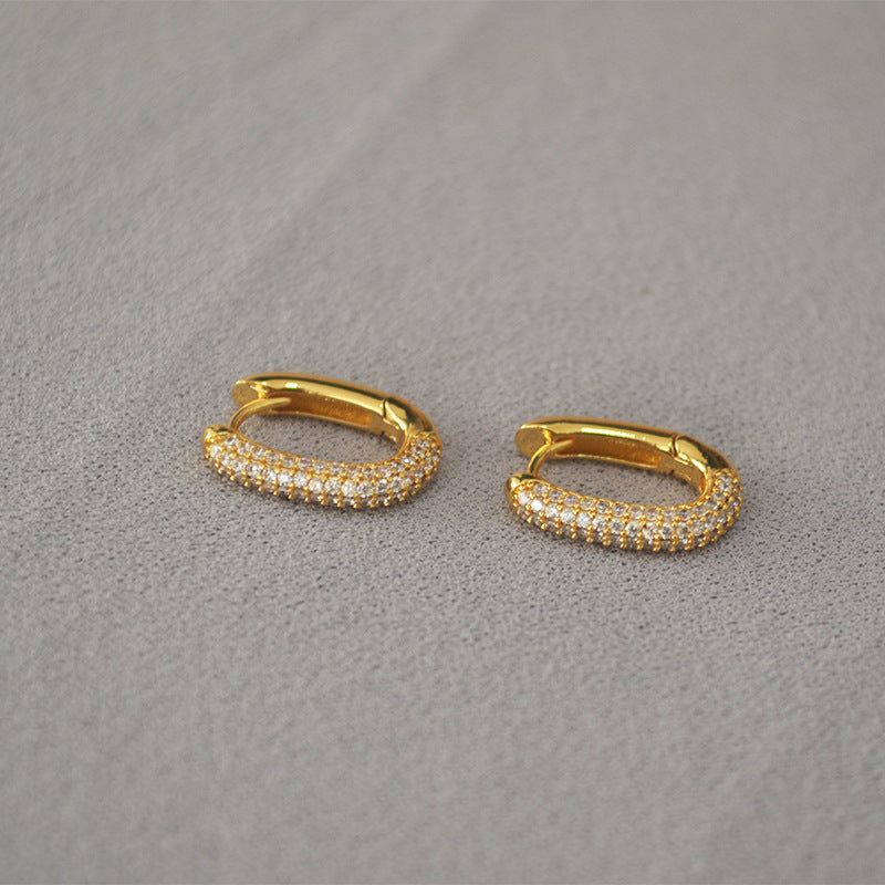 U Shape CZ Earrings - Zafari Studio Jewelry