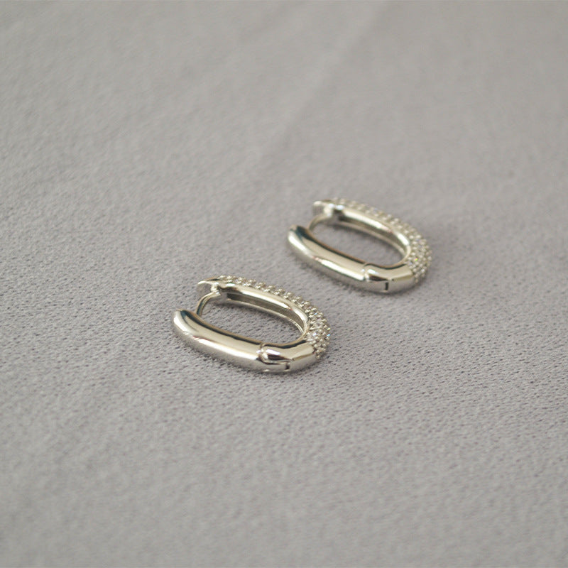 U Shape CZ Earrings - Zafari Studio Jewelry