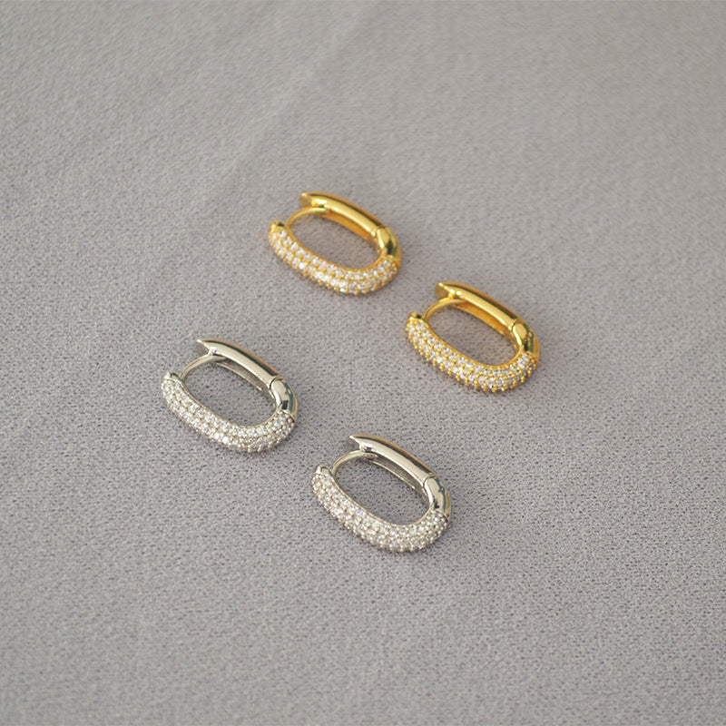 U Shape CZ Earrings - Zafari Studio Jewelry