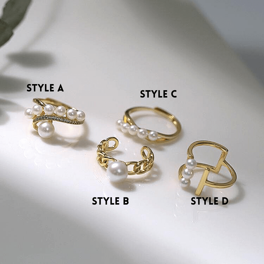 Open closure freshwater pearls Rings - Zafari Studio Jewelry
