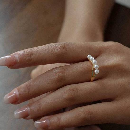 Open closure freshwater pearls Rings - Zafari Studio Jewelry