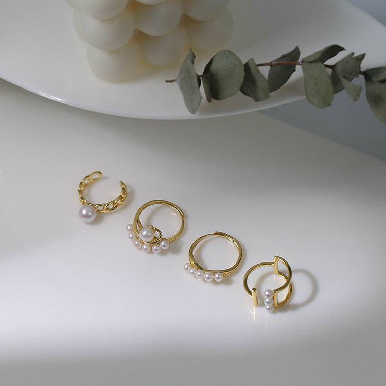 Open closure freshwater pearls Rings - Zafari Studio Jewelry