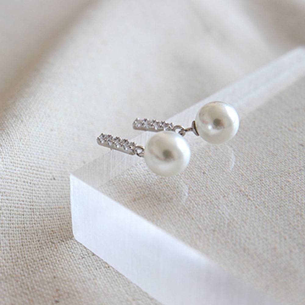 Natural Pearls CZ Earring - Zafari Studio Jewelry