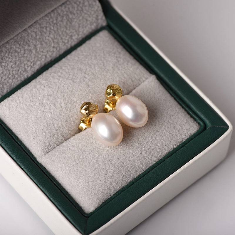 Teardrop Pearl Earrings Sterling Silver - Zafari Studio Jewelry