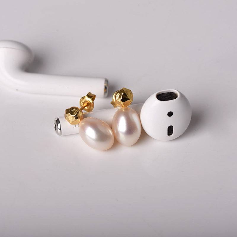 Teardrop Pearl Earrings Sterling Silver - Zafari Studio Jewelry