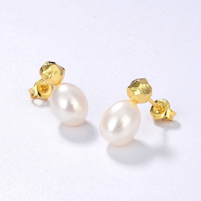 Teardrop Pearl Earrings Sterling Silver - Zafari Studio Jewelry