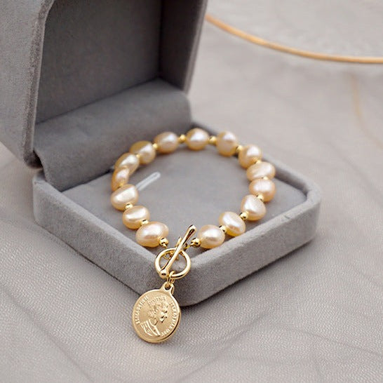 Queen Coin Pearl Bracelet - Zafari Studio Jewelry