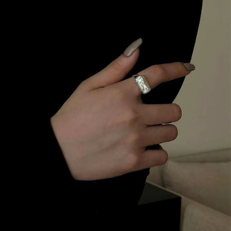 Modern Rectangle Baroque Stacking Rings - Zafari Studio Jewelry
