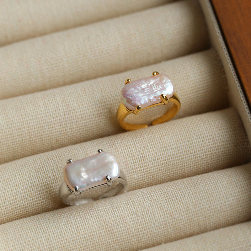 Modern Rectangle Baroque Stacking Rings - Zafari Studio Jewelry