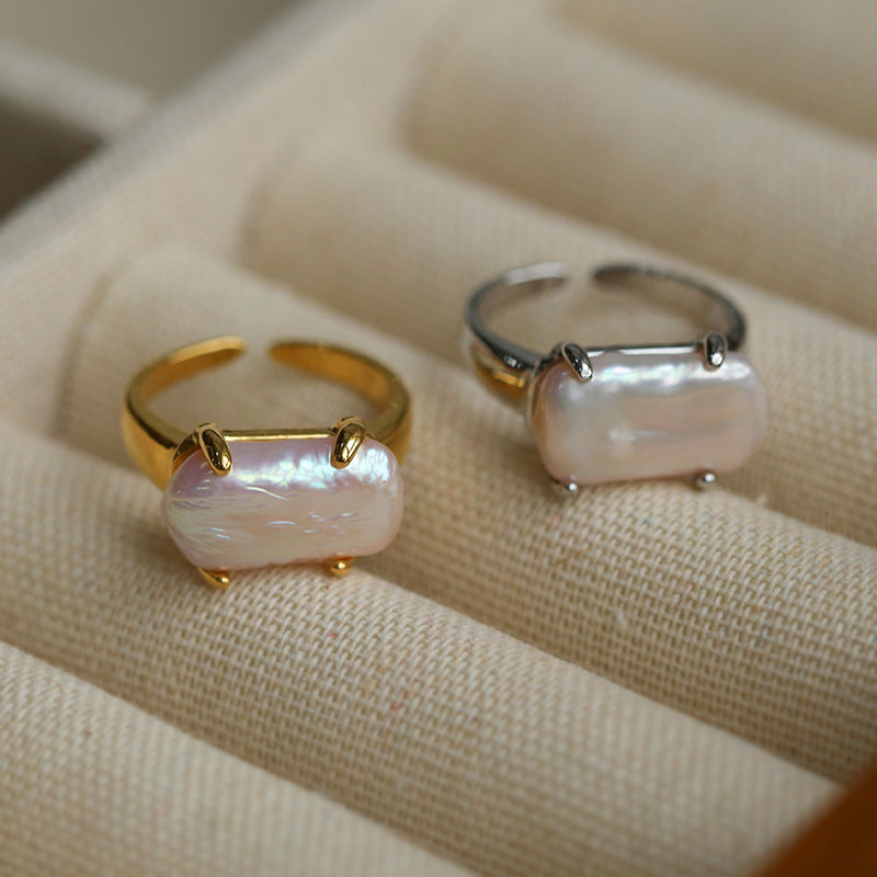 Modern Rectangle Baroque Stacking Rings - Zafari Studio Jewelry