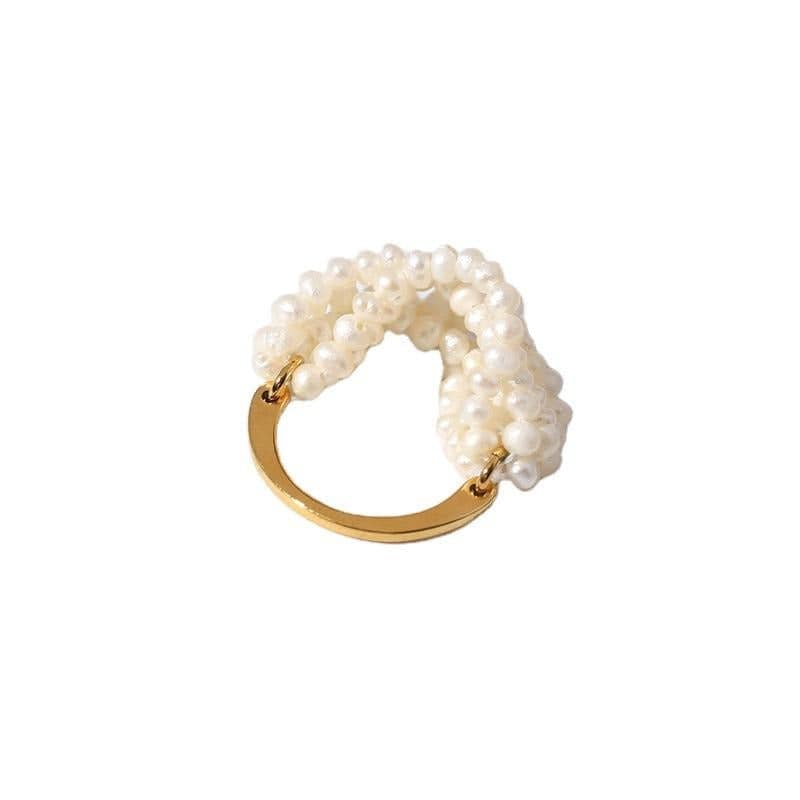 Multi-Layer Rice Pearl Cluster Ring - Zafari Studio Jewelry