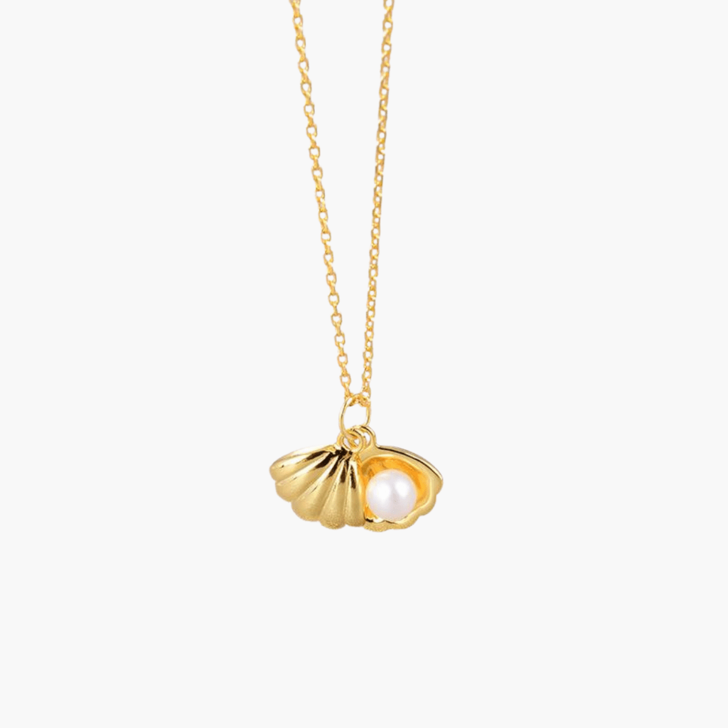 Gold Shell Pearl Necklace - Zafari Studio Jewelry