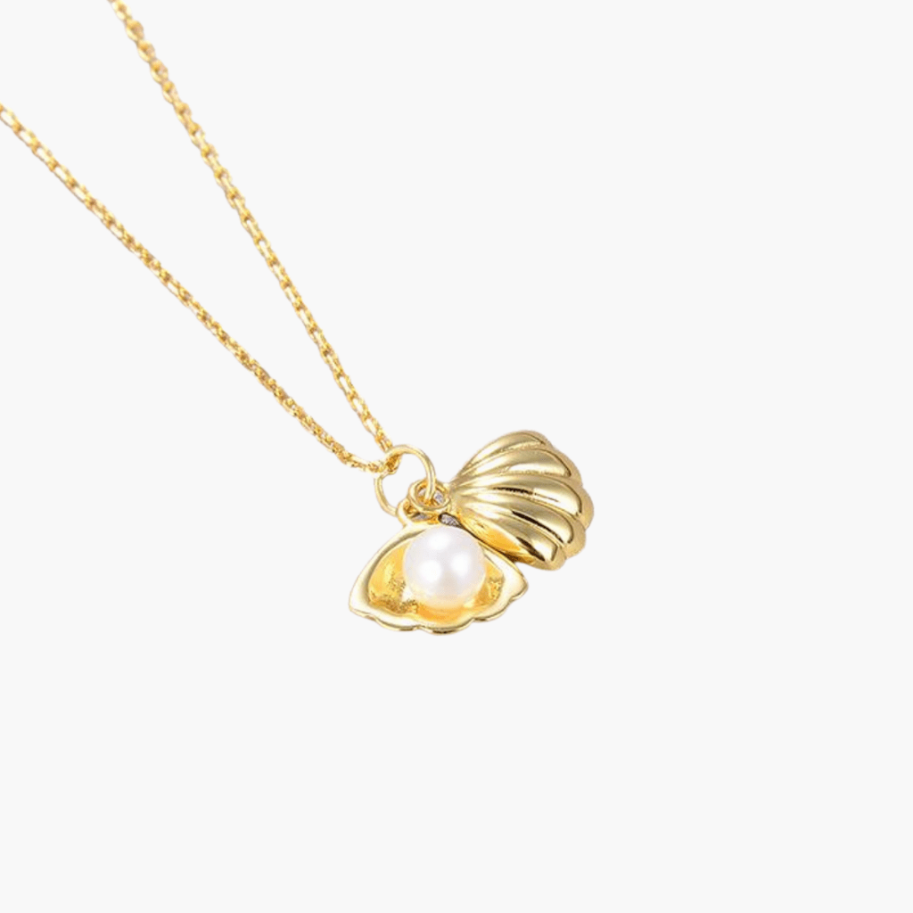 Gold Shell Pearl Necklace - Zafari Studio Jewelry