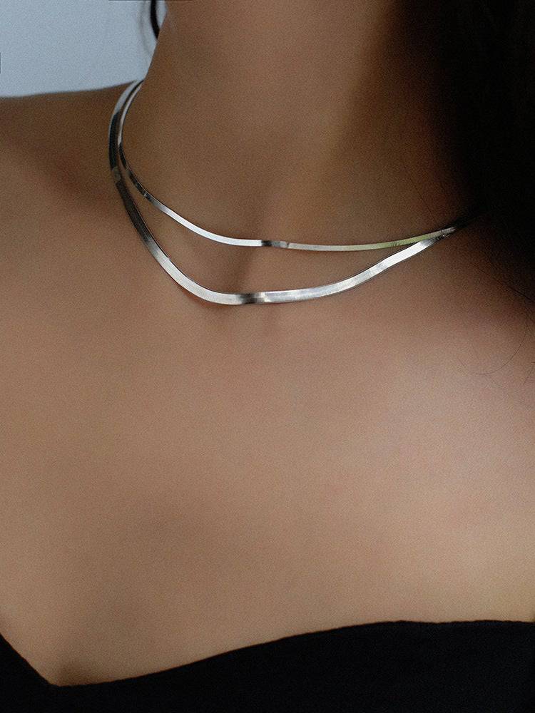 Snake flat chain necklace - Zafari Studio Jewelry