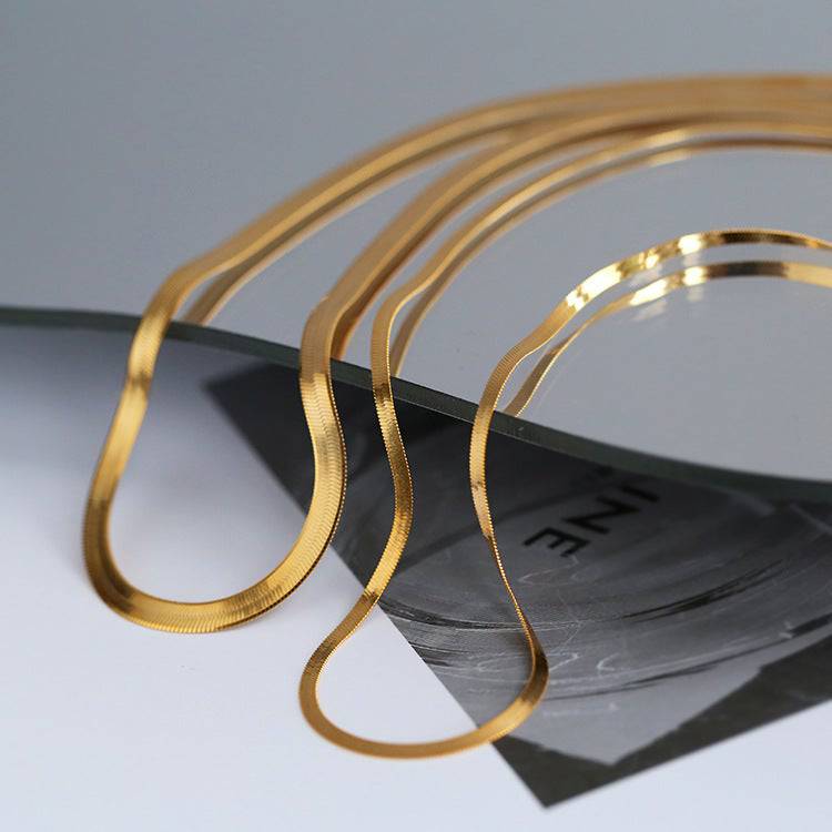 Snake flat chain necklace - Zafari Studio Jewelry