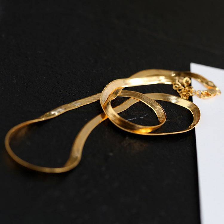 Snake flat chain necklace - Zafari Studio Jewelry
