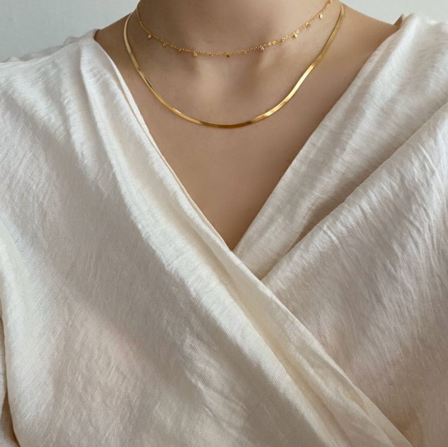 Snake flat chain necklace - Zafari Studio Jewelry