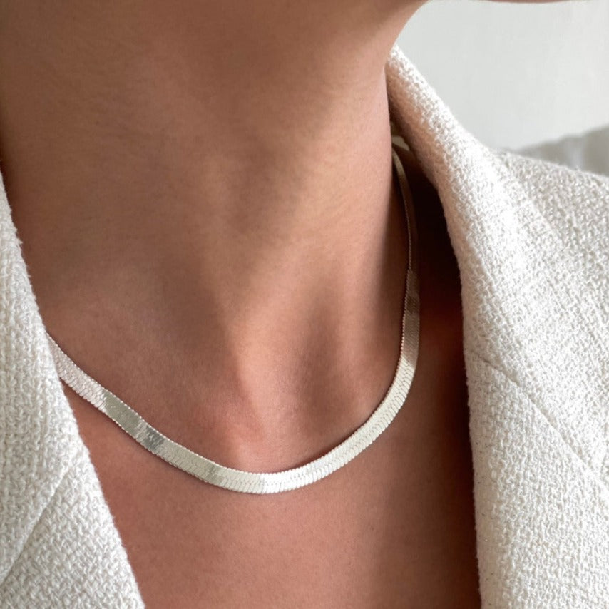 Snake flat chain necklace - Zafari Studio Jewelry