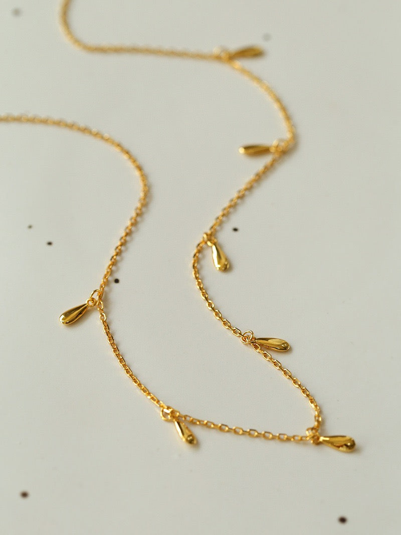 Teardrop Pendant Neckace Gold Vermeil - Zafari Studio Jewelry