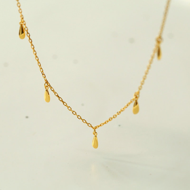 Teardrop Pendant Neckace Gold Vermeil - Zafari Studio Jewelry