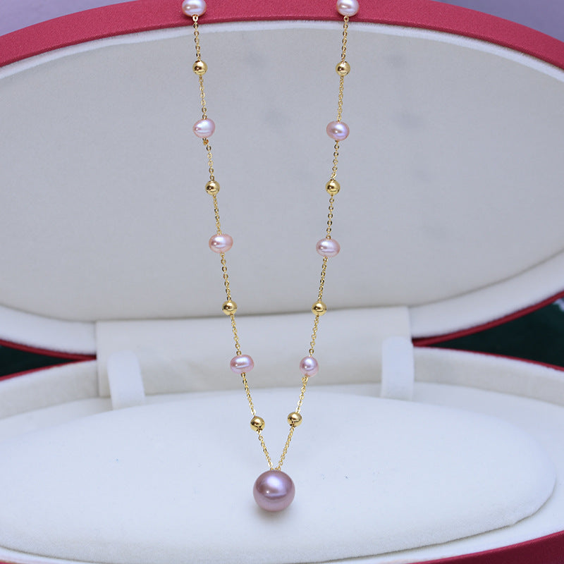 Pearl Teardrop Pendant Beaded Necklace - Zafari Studio Jewelry