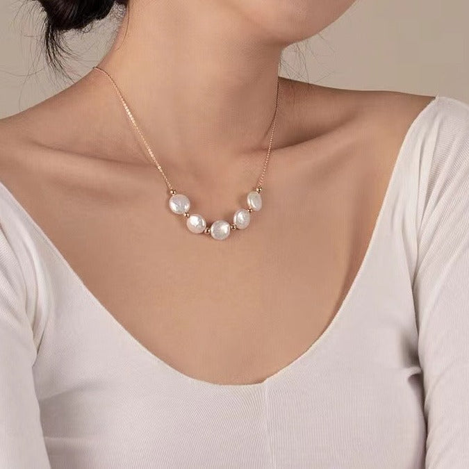 Three Button Baroque Pearl Earrings - Zafari Studio Jewelry