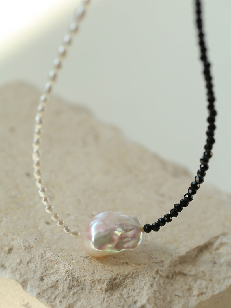 Black Gems Large Baroque Pearl Necklace - Zafari Studio Jewelry